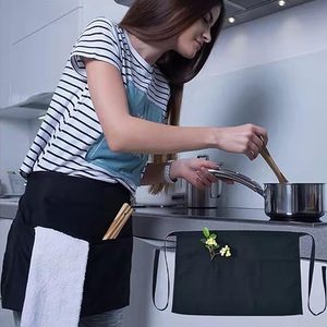 Tablier de cuisine mi-long en coton et polyester avec broderie ou impression de logo personnalisé, 3 poches, pour serveur, <span class=keywords><strong>serveuse</strong></span>, bar, café, nettoyage, chef - Product Image 5