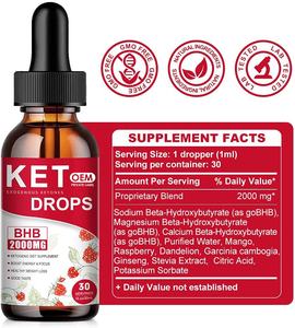 BHB Keto dieta gocce chetoni lampone integratore BHB Keto gocce - Product Image 2