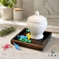 Sucrier en céramique blanche avec couvercle, base sur pied, motif côtelé en relief, pot à bonbons en porcelaine pour la maison, la cuisine, la table, ou comme cadeau