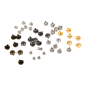 En stock: Remaches de metal de hierro de 2-10mm con cabeza redonda tipo hongo, remaches de latón y cobre de cuatro garras para bolsos, cuero y cinturones. - Product Image 1