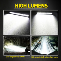 Barre lumineuse LED pour voiture en aluminium, faisceau spot, 80W, lumière blanche 6000K, 12V, 18 pouces, pour camionnette, SUV, remorque, véhicules