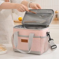 Sac repas isotherme portable BRM Tuoye à couvercle ouvrant, 7,8 L, rectangulaire, pour le bureau, sac à main, boîte à bento, sac isotherme pour repas en extérieur