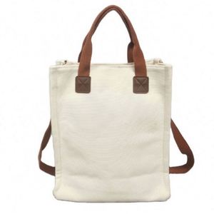 Hot Selling Custom Printed logo Fashion Heavy Duty Two <b>Pack</b> Option Tote Sling Shoulder Tote <b>Canvas</b> Shopping Bag Women Handbags - Product Image 1