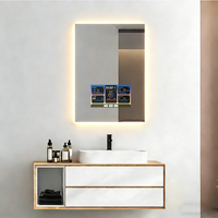 Hochwertiger KI-Smart-Badezimmerspiegel Moderner Rechteckiger IP44 Wasserdichter Bluetooth-Lautsprecher Touchscreen-TV Touch-Schalter LED-Beleuchtung