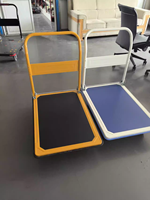 Chariot à plateforme pliable à 4 roues, chariot à plateau portable pour entrepôt, chariot à pousser 300 kg, petit chariot à plateau pour le transport de marchandises