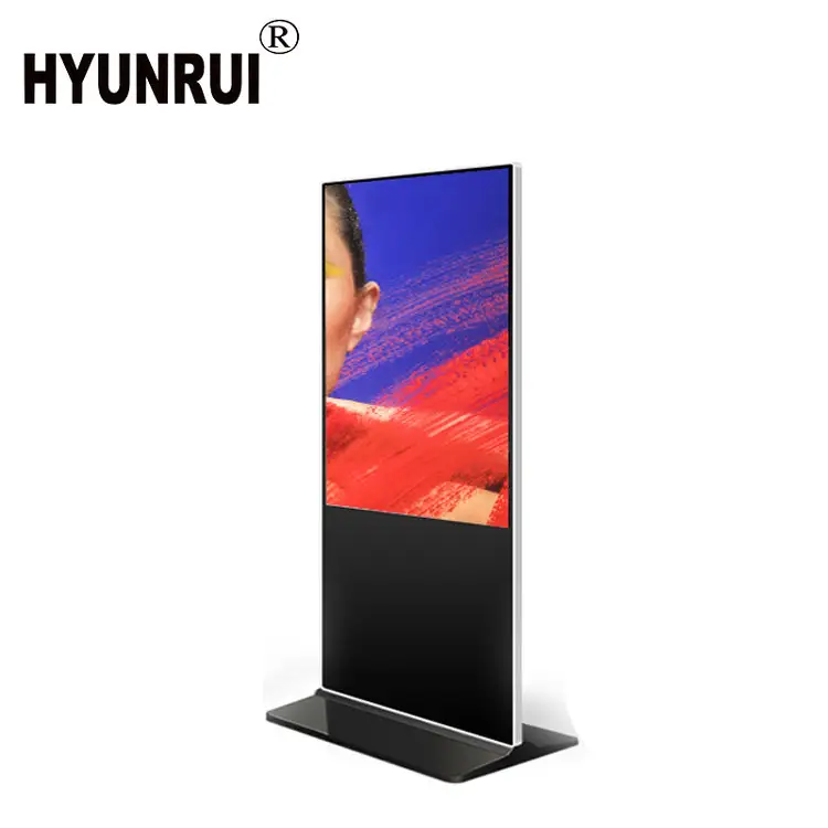 Custom75inch LCD digital signage media player indoor vertcal Android interactive screen advertising display floor stand totem