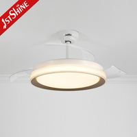 1stshine chambre à coucher électrique lustre décoratif télécommande lustre intelligent bldc moderne led ventilateur de plafond avec lumière