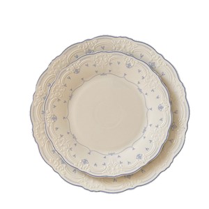 <span class=keywords><strong>Vaisselle</strong></span> en céramique <span class=keywords><strong>française</strong></span> vintage à motifs en relief, assiette, bol, tasse à café et soucoupe en <span class=keywords><strong>porcelaine</strong></span> bleue à motifs floraux, <span class=keywords><strong>vaisselle</strong></span> ovale pour dessert - Product Image 5