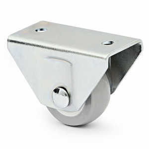 Roue fixe Oliver, jante en caoutchouc gris 30 h39, support en acier zingué. - Product Image 1