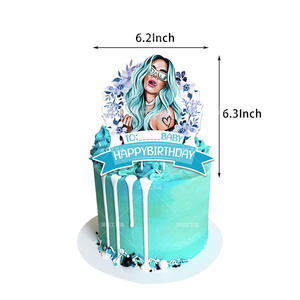 Decoraciones para Fiesta de Cumpleaños con Temática de <span class=keywords><strong>Karol</strong></span> <span class=keywords><strong>G</strong></span>, Set de Fiesta para Niños con Pancarta de Feliz Cumpleaños, Adornos para Cupcakes, Globos para Fans - Product Image 4