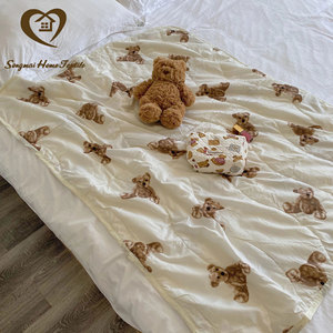 Xiangmai — couverture pour bébé Super douce, <span class=keywords><strong>couette</strong></span> fine avec ours de dessin animé, literie d'été, accessoires de couchage pour nouveau-né - Product Image 6