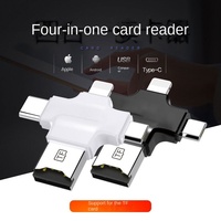 Adaptador OTG 3,0 de alta velocidad Lector de tarjetas de memoria de cámara de teléfono móvil Cuatro en Uno con interfaz USB Compatible con tarjetas TF y SD