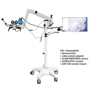 Microscope chirurgical mobile sur pied, <span class=keywords><strong>binoculaire</strong></span> LED avec caméra vidéo, support mural pour neurochirurgie, oreille, nez, gorge - Product Image 6