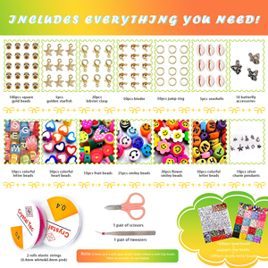 Kit de Bricolage 2024 FBA : Perles en Argile Souple, Perles Acryliques Lettres, Perles de Rocaille – Coffret de Création de Bijoux Faits Main pour Enfants - Product Image 3