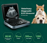 Échographe vétérinaire portable de type ordinateur portable Periodmed pour la détection de gestation chez les animaux de compagnie et le bétail – Idéal pour les cliniques vétérinaires de base