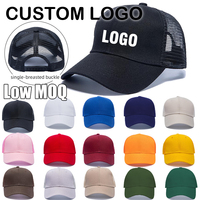 Gorra Trucker Estructurada de 6 Paneles Lisa al por Mayor con Logotipo Personalizado Impreso y Bordado, de Malla y Tela de Algodón