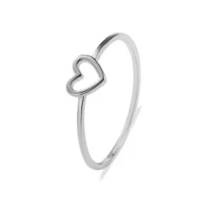 wholesale fashion simple 925 silver plated heart shape hand ring heart rings