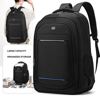 Sac à dos pour ordinateur portable Oxford imperméable multi-compartiments, durable, avec ceinture à coussin d'air, grande capacité pour les voyages d'affaires et le quotidien