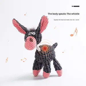 Köpekler için çevre dostu kürk eşek peluş oyuncak hayvan Bite dayanıklı interaktif ses kabartma aksesuar köpek oyuncak tedarikçisi - Product Image 5