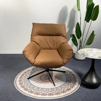 Fauteuil pivotant de loisirs Lawrence Nordic en tissu confortable, fauteuil d'appoint individuel, fauteuil rotatif pour salon et chambre à coucher