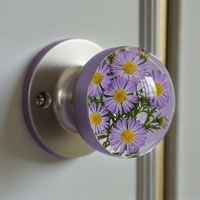 Poignée de porte en résine faite à la main avec motif floral intégré, poignée décorative vintage pour tiroir, armoire, placard, salle de bain