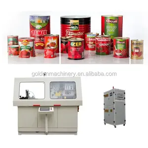 Mesin pembuat timah mewah populer grosir mesin kemasan makanan kaleng jalur produksi pasta tomat