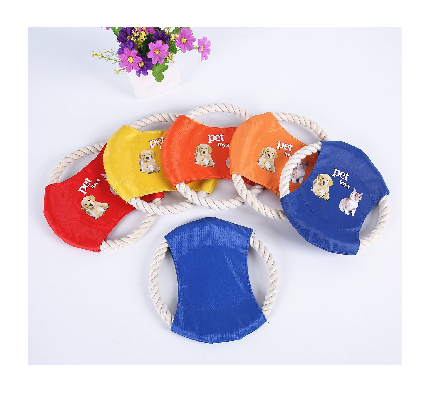 Игра тренировочная молярная чистка зубов Жевательная Интерактивная собака кошка хлопковая веревка летающие диски для маленьких средних питомцев