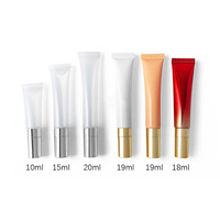 Tube cosmétique à 5 couches de 15 ml et 20 ml, tube souple à presser avec différents applicateurs en céramique de massage, tube de crème pour les yeux en alliage de zinc