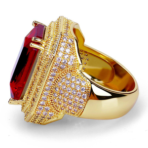 Hot bán đồ trang sức thời trang phụ kiện vàng-mạ micro-inset Zircon Vòng hip hop Hipster <span class=keywords><strong>Ruby</strong></span> Vòng - Product Image 3