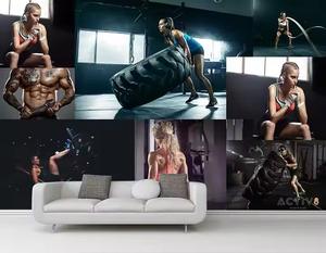 Murale di bellezza da parete con sfondo personalizzato per <span class=keywords><strong>palestra</strong></span> di Fitness retrò e moda - Product Image 4