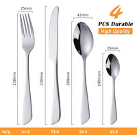 Ensemble de couverts en acier inoxydable poli miroir pour mariage et restaurant, vente en gros (couteau, cuillère, fourchette)