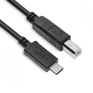 USB 3.1 Type C ตัวผู้เป็น USB 2.0ชนิด B สายเครื่องพิมพ์ตัวผู้ยาว1.5เมตร5FT
