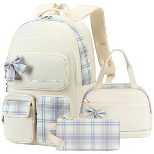 Stylish Waterproof Girls <b>Backpack</b> with <b>Lunch</b> Box and Multi-Compartment Design for School Travel and Daily Use - Product Image 1