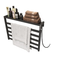 Porte-serviettes chauffant mural électrique étagère supérieure chauffe-salle de bain et étendoir à linge pour hôtels