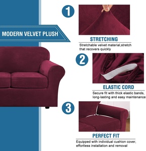 Vải Bọc Ghế Bành Vải Bọc Ghế Sofa Một Chỗ Ngồi Căng Ra Ghế Bành Bán Chạy Hiện Đại Đồng Bằng Một Chỗ Nhuộm Nhung Phong Phú 2 Miếng T/T - Product Image 2