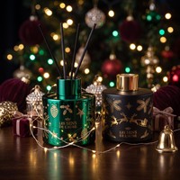 Bouteille diffuseur de parfum personnalisée en gros, 50 ml, vide, en verre dépoli élégant, pour aromathérapie