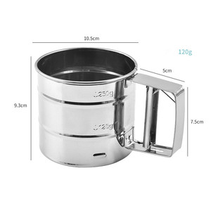 Đa-Chức Năng Hai Lớp Thép Không Gỉ Bột Sifter Một/Tay Báo Chí Crank Lưới Tốt Sàng Kim Loại Nướng Tay Crank Sàng - Product Image 6
