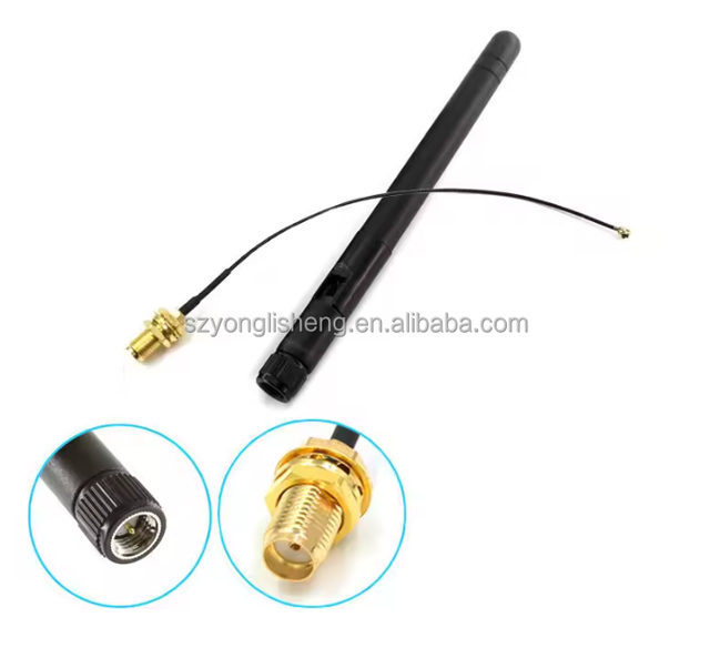 Stock 2dBi WiFi Antenna 2.4GHz RP-SMA Male +15CM I-P-E-X-1 to RP-SMA Female Pigtail Cable