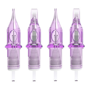 10 aiguilles de tatouage jetables violettes et roses pour machines à tatouer, idéales pour les artistes PMU - Product Image 1