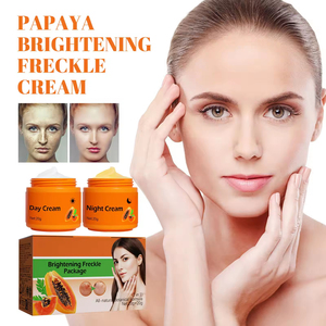 Hot verkopende Private Label 100% natuurlijke 2-in-1 dag- en nachtcrème voor het verwijderen van donkere vlekken, sproeten en melasma, met papaya voor een wittere huid. - Product Image 2