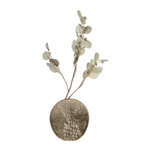 Vaso ovale in metallo con dettagli artistici per l'arredamento del soggiorno, vaso moderno per fiori per la casa, la camera da letto o la scrivania dell'ufficio - Product Image 4