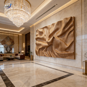 Arte de Pared Paramétrico Moderno en Madera Sólida Ecológica Tallada con CNC, Diseño de Arte Folclórico, Decoración Grande Grabada para Colgar en el Hogar - Product Image 2