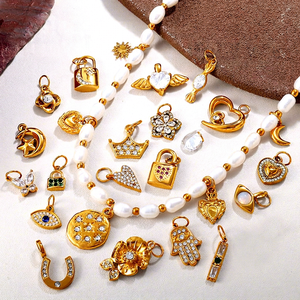 จี้ห้อยประดับเพชรซิร์คอนเคลือบทอง 18K PVD สำหรับเด็ก ดีไซน์โรแมนติกเหนือกาลเวลา ผลิตจากสแตนเลสสตีล กันน้ำ เหมาะสำหรับทำเครื่องประดับ DIY - Product Image 1