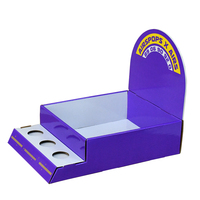 Boîte de présentation de comptoir personnalisée pour la vente au détail, avec laminage mat, impression CMYK pour écouteurs Bluetooth, en carton ondulé recyclé