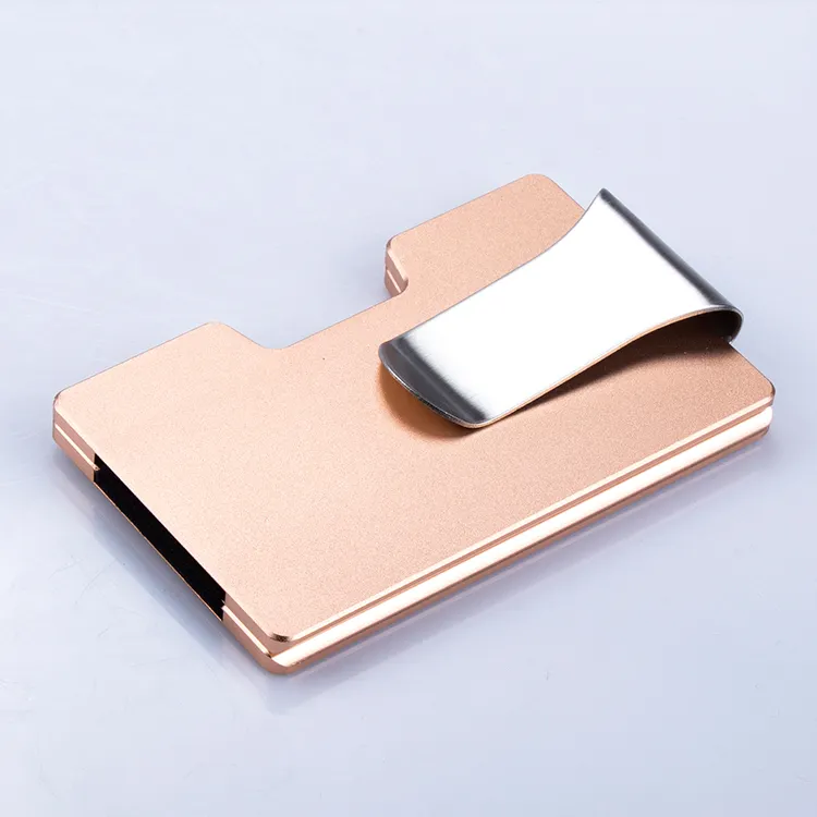 אלומיניום מתכת ארנק RFID חסימת מזהה כרטיס מחזיק ארנק עם כסף קליפ עסקי אשראי כרטיס בעל