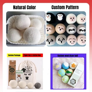 Boules de séchage en laine de Nouvelle-Zélande biologique écologique personnalisées, lot de 6, adoucissant pour vêtements - Product Image 1