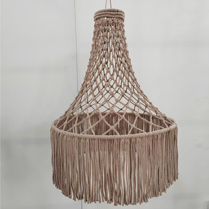 Décoration murale de luxe en <span class=keywords><strong>macramé</strong></span> tressé à plusieurs niveaux, style Art Déco, avec pompons, pour intérieurs à plafonds hauts – Idéal comme cadeau de pendaison de crémaillère - Product Image 3