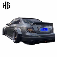 Pour classe C W204 RT Style Kit de carrosserie large Kit de carrosserie large en fibre de verre pour Mercedes C63 Facelift avant arrière jupes latérales Kit de pare-chocs