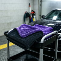 Serviette de voiture en microfibre haute densité 1600GSM, sans peluches, sans rayures, super absorbante
