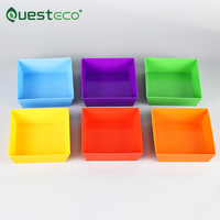 Questeco Brown Kraft Paper Cake Box 12x11x6.5cm Salad Breakfast Sushi Food Tray With Plastic Lid
